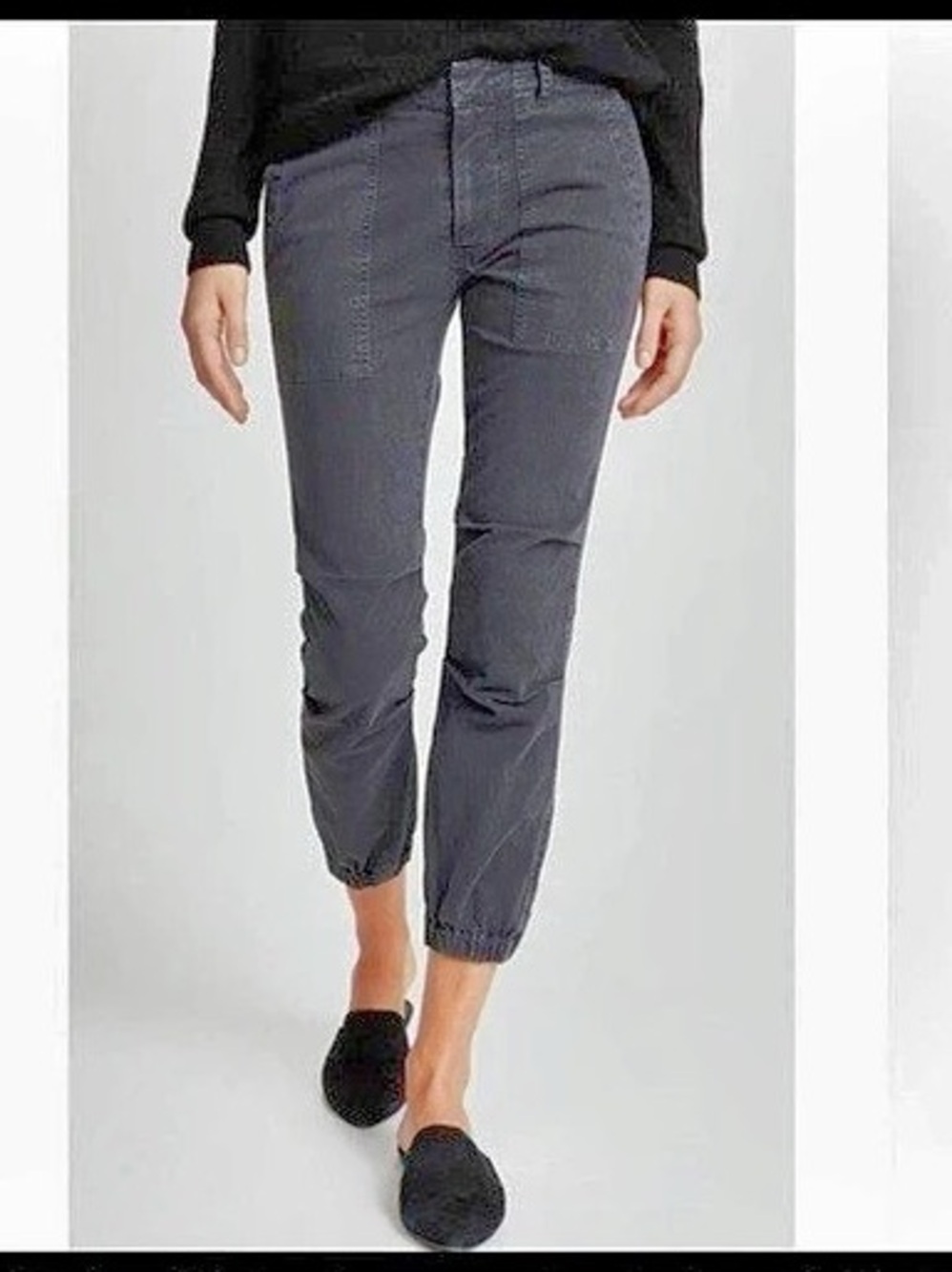 Nili Lotan Cropped French Military Pant in Carbon Black Size 2